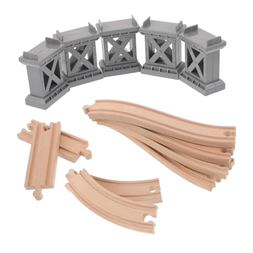 Beaupretty Holz Eisenbahn Schienenset Teilig mit Kreativem Brückenpfeiler und Aufsteigendem Gebogenem Gleis Kompatibel mit Holz und Kunststoffschienen Sicher und Langlebig für Spielspaß Beaupretty Holz Eisenbahn Schienenset Teilig mit Kreativem Brückenpfeiler und Aufsteigendem Gebogenem Gleis Kompatibel mit Holz und Kunststoffschienen Sicher und Langlebig für Spielspaß von Beaupretty