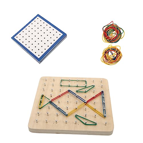 Beaupretty Holz Geoboard Lernspielzeug für Kreatives Nagelbrett mit Geometrischen Formen Montessori Pädagogisches Holzspielzeug Mathematik und Kognitiver Entwicklung von Beaupretty