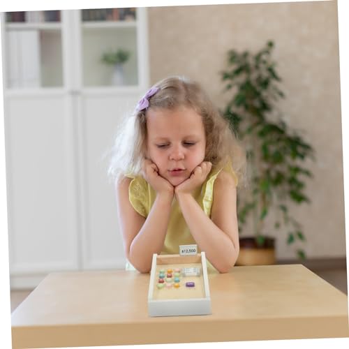 Beaupretty Holz Kasse Set Stabiles Holzmaterial Realistische Supermarkt Registrierkasse Spielgeld Fördert Rollenspiel und Fantasie Pädagogisches Kaufladen Zubehör von Beaupretty