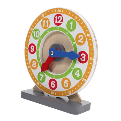 Beaupretty Holz Kinderuhr Lernspielzeug mit Bunten Zahlen und Zeigern Pädagogische Lernuhr Modell für Farberkennung Sicher Poliert Fördert Kognitive Entwicklung und Zahlenverständnis von Beaupretty