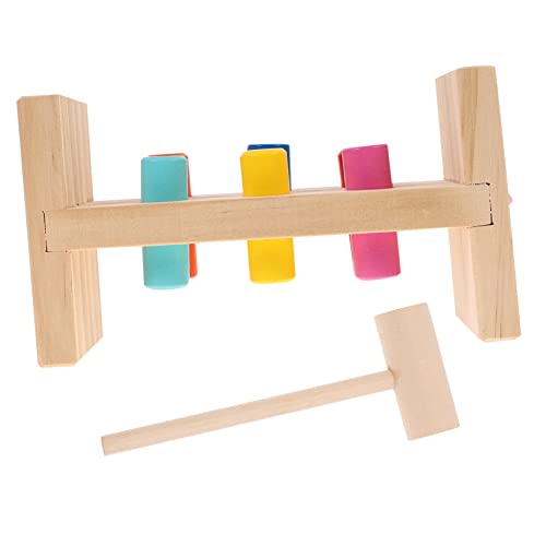 Beaupretty Holz Klopfspielzeug Bunte Nagelbank Montessori Motorikspielzeug Hand Auge Koordination Lernspielzeug mit Uhrzeit Erkennung für Kleinkinder Ab Jahr von Beaupretty