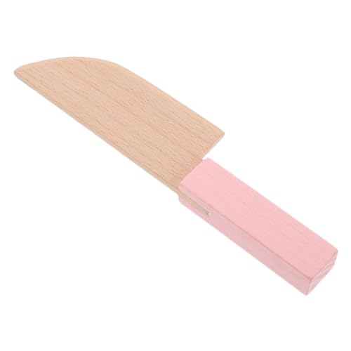 Beaupretty Holz Küchenmesser mit Glatter Oberfläche Kindgerechtes Sicheres Schneidebrett Zubehör Realistische Holzspielzeug Küchenutensilien für Pädagogisches Kochspielzeug Rosa von Beaupretty