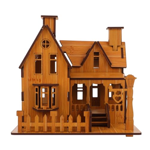 Beaupretty Holz Puzzle Haus Modell Bausatz DIY Villa Modellspielzeug aus Bambus Holz für Erwachsene Pädagogisches Geschicklichkeitsspiel Geduld und Familienzeit von Beaupretty