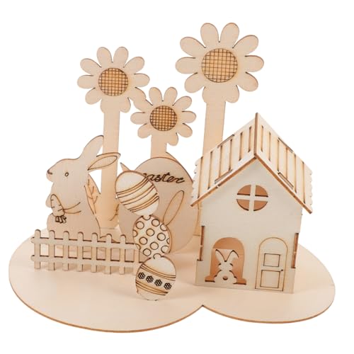Beaupretty Holz Puzzle Osterdekoration DIY Bausatz Kaninchen und Design aus Hochwertigem Holz Pädagogisches für Feinmotorik und Kreativität von Beaupretty