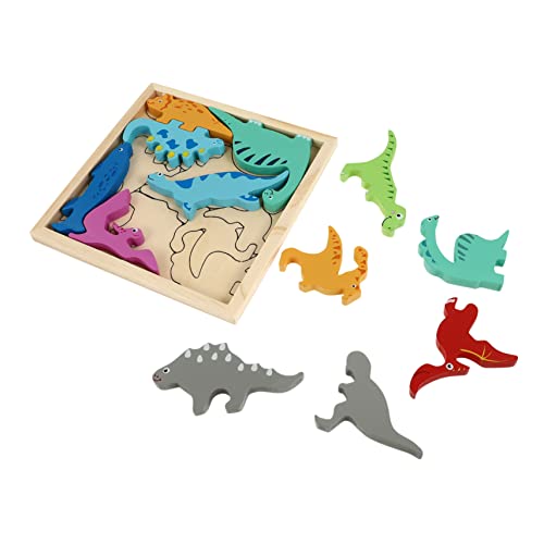 Beaupretty Holz Puzzle für Kleinkinder Dinosaurier Lernspielzeug Motorische Fähigkeiten Fördernd Natürliches Material Sicher für Ab Jahren Haushaltsspielzeug Geschenkidee Geburtstag von Beaupretty