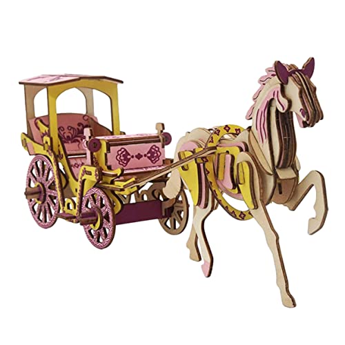 Beaupretty Holz Puzzle für Lustiges Karussell Puzzle zum Zusammenbauen Pädagogisches Kreativität und Vorstellungskraft Umweltfreundliches Design für Geburtstag der von Beaupretty