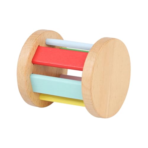 Beaupretty Holz Rassel Trommel Babyspielzeug Sensory Shaker für Neugeborene Holz Greifspielzeug Montessori Motorikspielzeug mit Glatter Oberfläche Fördert SEH und Hörentwicklung von Beaupretty
