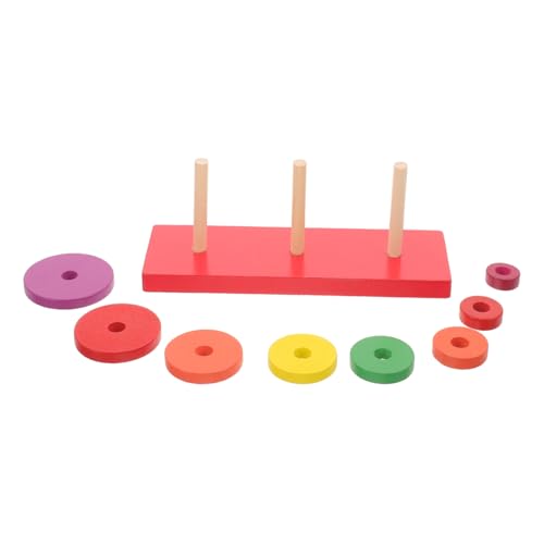 Beaupretty Holz Ring Turm Stapelspiel Montessori für Kleinkinder Buntes Holzpuzzle Kreativität und Feinmotorik Stabiles Lernspielzeug von Beaupretty