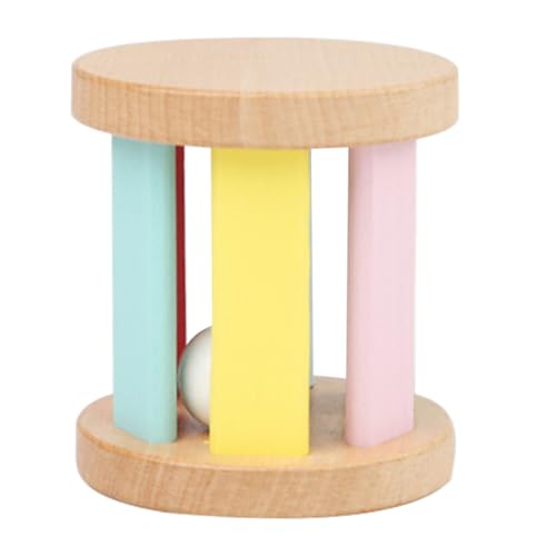 Beaupretty Holz Roller Rassel für Junge Mädchen Sensory Instrument für Neugeborene Motorikspielzeug Hand Augen Koordination und Auditivem Training von Beaupretty