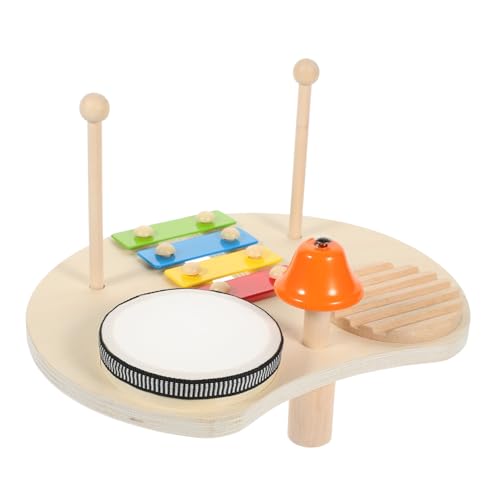 Beaupretty Holz Schlagzeug und Xylophon für Kleinkinder Multifunktionales Percussion Instrument Sicher Langlebig Fördert Hand Auge Koordination und Musikalische Entwicklung als für Jungen von Beaupretty