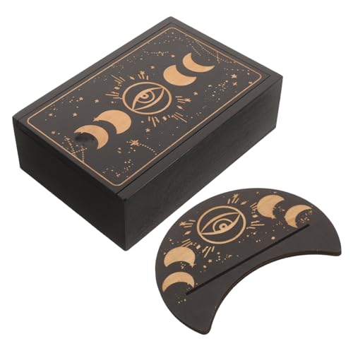 Beaupretty Holz Tarot Kartenhalter Box mit Stand für Tarotkarten Praktischer Aufbewahrung und Stilvollem Design für Wahrsagung und Dekoration von Beaupretty