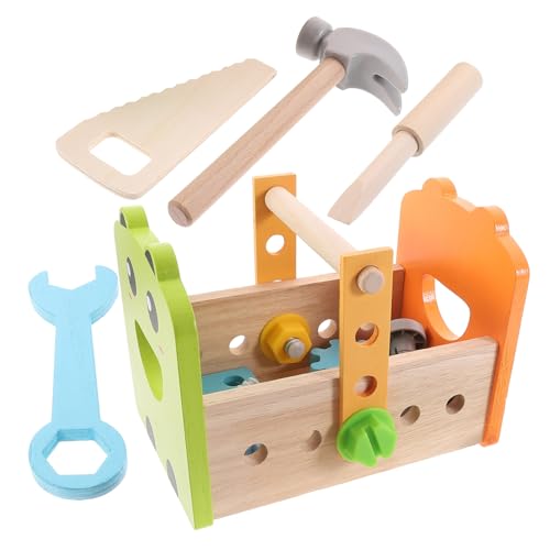 Beaupretty Holz Werkzeugkasten Set Buntes Lernspielzeug für Kleinkinder Ab Jahren Pädagogisches Reparatur und Schraubset Fördert Kreativität und Motorische Fähigkeiten Kindgerechte von Beaupretty