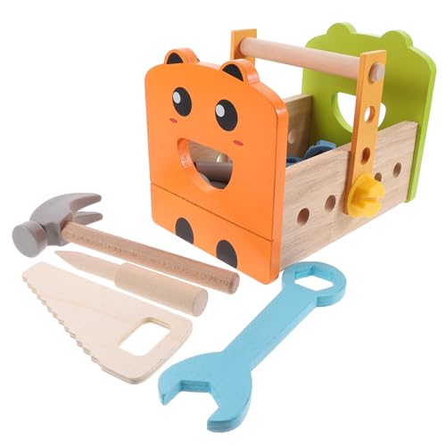 Beaupretty Holz Werkzeugkasten Set Pädagogisch Buntes Interaktives Lernspielzeug für Kleinkinder Frühe Entwicklung von Hand Auge Koordination und Kreativität Altersgerecht für Jungen und von Beaupretty
