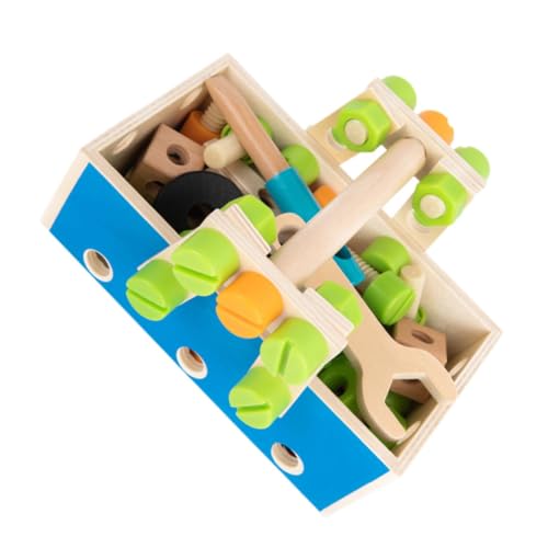 Beaupretty Holz Werkzeugkoffer Montessori Lernspielzeug mit Schraub und Montagefunktion Fördert Hand Auge Koordination und Motorische Fähigkeiten Geeignet für Jungen und Mädchen Ab Jahren von Beaupretty