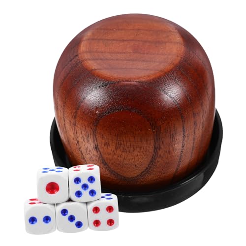 Beaupretty Holz Würfelbecher Set mit Deckel und Kleinen Würfeln Stabiles Party Würfelspiel Zubehör Leicht Kompakt Langlebig für Familienspiele Bars und Ktv Unterhaltung von Beaupretty
