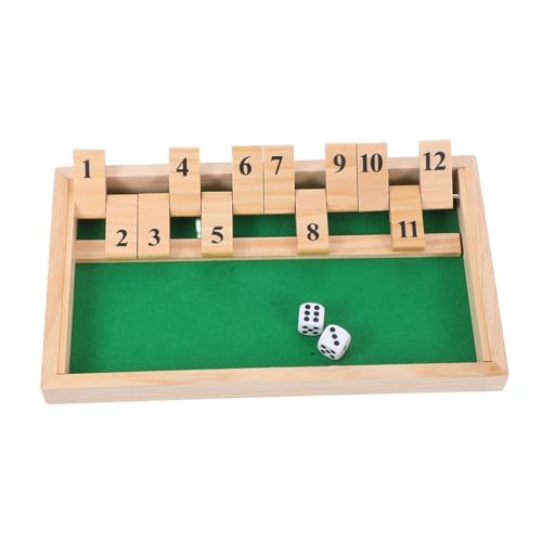 Beaupretty Holz Würfelspiel Klassisches Shut The Box Brettspiel für Erwachsene und Lernspielzeug für Familien Partys oder Bars Fördert Strategisches und Interaktive Spielerlebnisse von Beaupretty