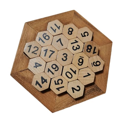 Beaupretty Holz Zahlenpuzzle für Ab Jahren Lernspielzeug Logischem Denken Intelligenzentwicklung und Feinmotorik Tragbares Sechseckiges Iq von Beaupretty