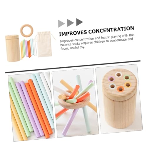 Beaupretty Holzbalancier Sticks Pädagogisch Langlebig Fördert Feinmotorik und Konzentration Einfach zu Bedienen für Montessori Inspiriert Balancieren und Sortieren Motorische Entwicklung von Beaupretty