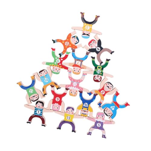 Beaupretty Holzbausteine Buntes Balancespielzeug für Feinmotorik und Kreativität Pädagogisches Stapelspiel für Jungen und Mädchen Ab Jahren Fördert Gleichgewicht und Vorstellungsvermögen von Beaupretty
