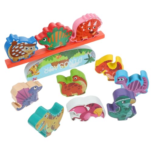 Beaupretty Holzbausteine Dinosaurier Pädagogisches Tier Stapelspielzeug mit Glatten Kanten Fördert Feinmotorik und Kognitive Fähigkeiten Interaktives Lernspielzeug für Kleinkinder und Eltern von Beaupretty