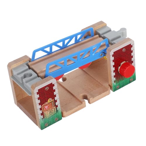 Beaupretty Holzbrücke für Eisenbahnspielzeug Hebebrücke Holzspielzeug Zubehör für Holzeisenbahn Kompatibel mit Bahnstrecken Fördert Kreativität und Fantasievolles bei Kindern von Beaupretty