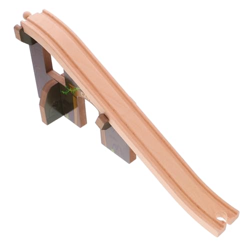 Beaupretty Holzeisenbahn Brücke aus Holz Sichere Holzbahn Spur Erweiterung Kompatibel mit Eisenbahn Fördert Motorische Fähigkeiten und Kreatives Langlebiges Zubehör für Zugspielsets von Beaupretty