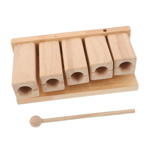 Beaupretty Holzklangspiel Pentatonisch Klangblock mit Schlägel Musikspielzeug Ergonomisch Leicht Handhabung Frühpädagogik Rhythmusfördernd Sicher für Kleinkinder von Beaupretty