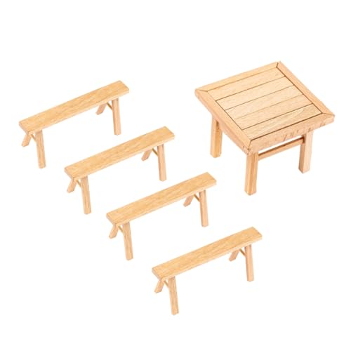 Beaupretty Holzmodellbau Tisch und Stühle DIY Kinderpuzzle Holzspielzeug Lernspielzeug Kognitives Training Kreatives Bastelset von Beaupretty