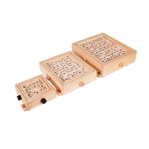 Beaupretty Holzperlen Labyrinth Pädagogisch Balancespiel Intelligenzfördernd Geduldstraining Feinmotorik Puzzle Jungen Mädchen von Beaupretty