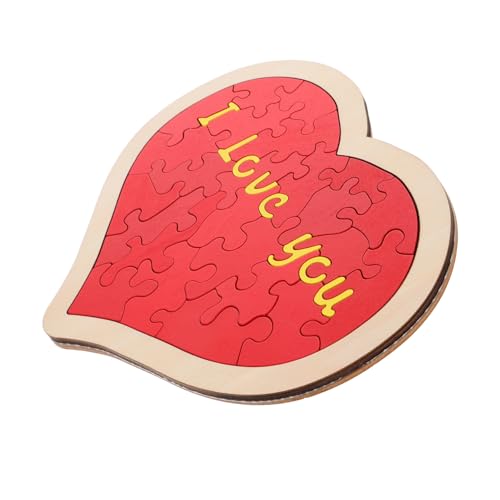 Beaupretty Holzpuzzle Herzform Romantisches Jigsaw für Valentinstag Hochzeit Jubiläen Dekoratives für Hochwertige Holzqualität Tragbar Vielseitig von Beaupretty