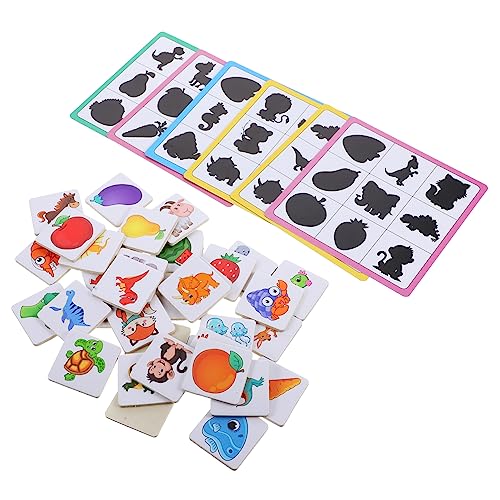 Beaupretty Holzpuzzle Schatten Zuordnungsspielzeug Hand Augen Koordination Lernspielzeug für Vorschulkinder Eltern Junge Mädchen Interaktiv zur Kognitiven Entwicklung von Beaupretty