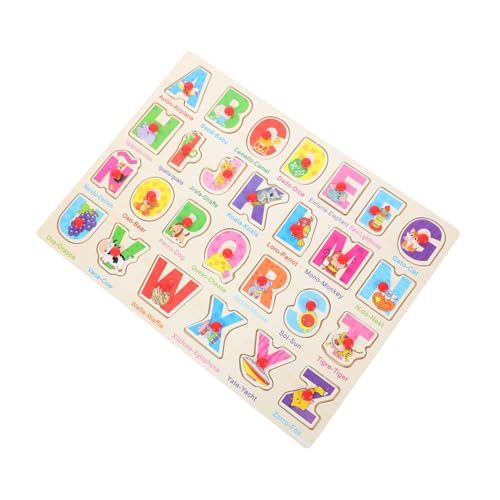 Beaupretty Holzpuzzle Spanisch Holzspielzeug für Kleinkinder mit Großen Steckteilen Hand Auge Koordination und Kognitivem Lernen Montessori Lernspielzeug für Ab Jahren von Beaupretty