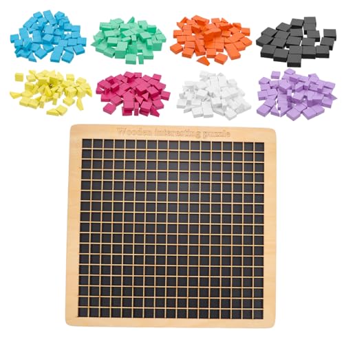 Beaupretty Holzpuzzle Teilig Montessori Lernspielzeug für Bunte Musterbausteine Pädagogisches Holzspielzeug Fördert Kreativität und Feinmotorik Geschenkidee für Jungen und Mädchen von Beaupretty