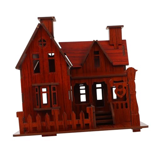 Beaupretty Holzpuzzle Villa Modell Bausatz Kreatives DIY Hand Auge Koordination Pädagogisches Holzhaus für Eltern von Beaupretty