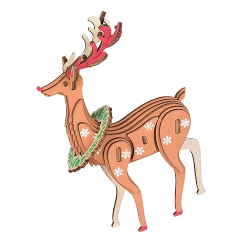 Beaupretty Holzpuzzle Weihnachtsrentier Weihnachtsdekoration Präzise Verarbeitung Robuste Teile Festliches von Beaupretty