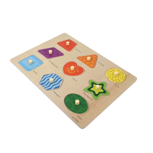 Beaupretty Holzpuzzle für Buntem Cartoon Design Holz Jigsaw Lernspielzeug zur Form Farberkennung Fördert Vorstellungskraft und Hand Auge koordination für Junge Mädchen von Beaupretty