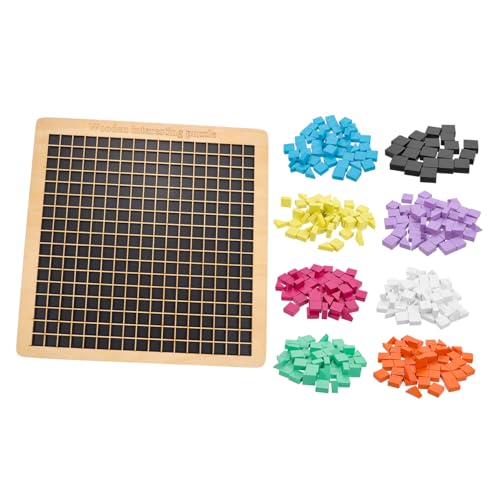 Beaupretty Holzpuzzle für Buntes Musterblock aus Holz Fördert Kreativität Feinpoliert Sicher Montessori Lernspielzeug Ab Jahren zur Eltern Junge Mädchen Interaktion von Beaupretty
