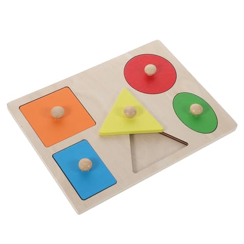 Beaupretty Holzspielzeug Geometrische Formen für Kindergarten Montessori Formenspiel Lernspielzeug Formlernspielzeug Kreativität und Hand Auge koordination Sicher und Geruchsfrei von Beaupretty