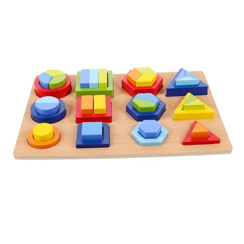 Beaupretty Holzspielzeug Geometrisches Zuordnungsspiel Pädagogisches Montessori Puzzle für Jungen Mädchen Ab Jahren Lernspielzeug zur Kognitiven und Motorikentwicklung von Beaupretty
