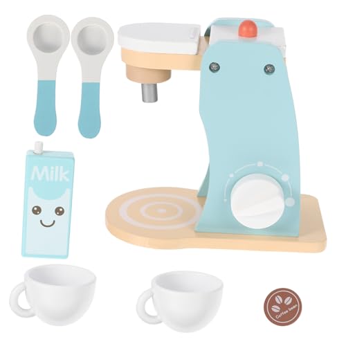 Beaupretty Holzspielzeug Kaffeemaschine für Mini Spielküche Kaffeemaschine Rollenspiel Küchenzubehör Kreativität Feinmotorik und Lernfähigkeit von Beaupretty