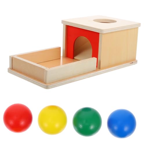 Beaupretty Holzspielzeug Montessori Lernspielzeug zur Hand Auge Koordination Leichter Tragbarer Holz Würfel mit Bällen Edukatives Motorisches für Kleinkinder und Vorschulkinder von Beaupretty