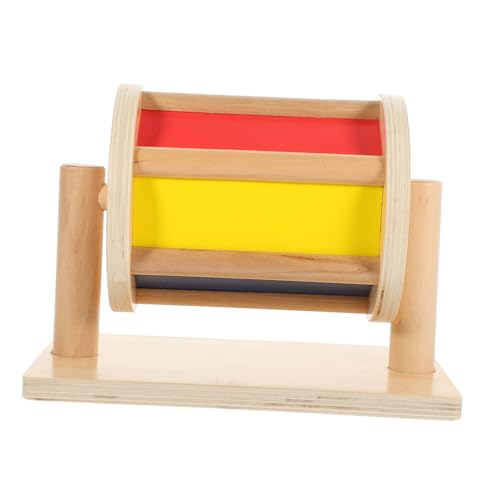 Beaupretty Holzspielzeug Montessori Textiltrommel Lernspielzeug Vorschule Kognitive Ab Jahren Pädagogisches Trommelspielzeug für Jungen Mädchen von Beaupretty
