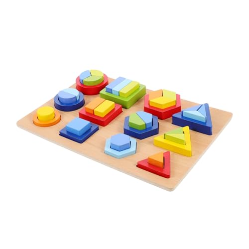 Beaupretty Holzspielzeug für Montessori Geometrisches Puzzle Pädagogisches Lernspiel für Vorschulkinder Holzpuzzle Teile Formenspielzeug zur Frühförderung Eltern Junge Mädchen aktivität von Beaupretty