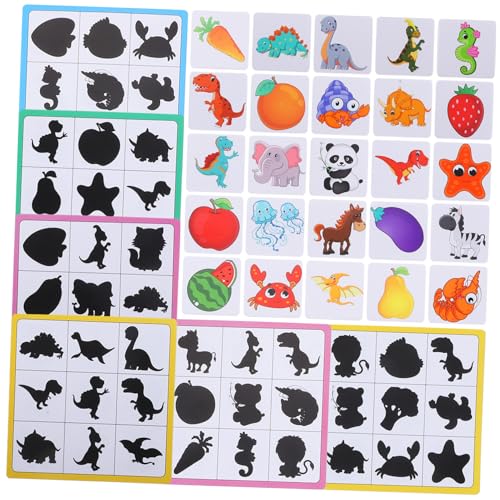 Beaupretty Holztiere Schatten Zuordnungspuzzle Pädagogisches Kinderspielzeug Holzpuzzle Hand Auge koordination und Feinmotorik für Vorschulkinder von Beaupretty