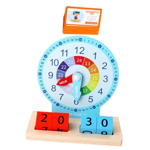 Beaupretty Holzuhr Lernspielzeug Pädagogisches Uhrzeit Lernen mit Bunten Zeigern Hand Auge Koordination Kreativität Logisches Denken für Vorschule und Grundschule von Beaupretty