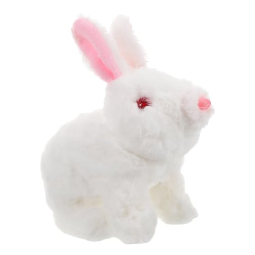 Beaupretty Interaktives Plüsch Kaninchen mit Lichtaugen Elektrisches Häschen zum Laufen und Springen Kuscheliger Realistischer Osterhase für Mädchen Sicheres Plüschtier von Beaupretty