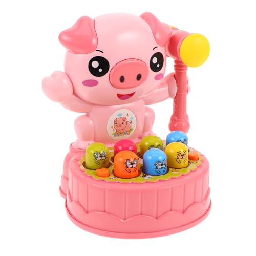 Beaupretty Interaktives Whack A Pig Spiel mit Hammer Cartoon Design Fördert Hand Auge Koordination und Muskelkraft für Jungen Mädchen Pädagogisches Klopfspielsensorisches Lernspielzeug von Beaupretty