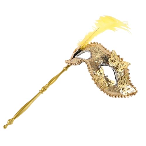 Beaupretty Karnevalsmaske Kostüm-party-maske Kostümmasken Für Damen Ausgefallene Augenmaske Karneval Maskerade Masken Glamouröse Maske Cosplay-gesichtsmaske Golden Plastik von Beaupretty