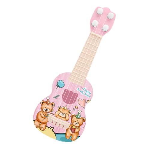 Beaupretty Kindergitarre Mini Ukulele Pädagogisches Holzspielzeug Leicht und Tragbar Kindgerechtes Musikinstrument für Frühe Bildung Süße Bär für Lernen von Beaupretty
