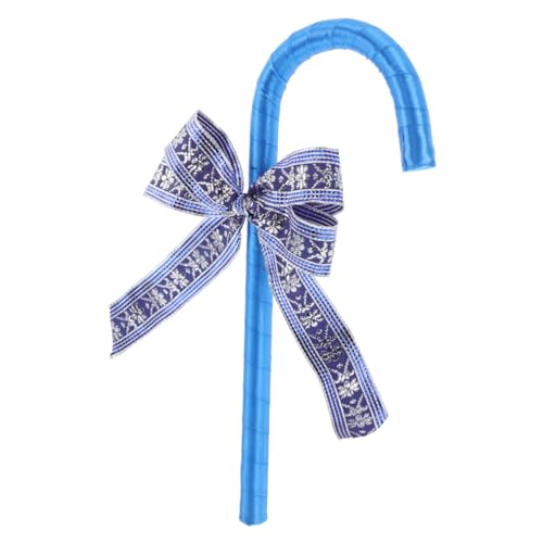 Beaupretty Kindergröße Cosplay Gehstock mit Blauem Schleifenband Langlebiger Bühnenstock für Weihnachts und Valentinstags Roleplay Detailreich Verarbeitet Vielseitiges Accessoire für von Beaupretty